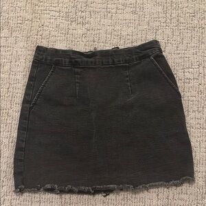 Classic Black Denim Skirt